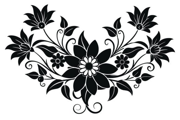 Download Silhouette Floral Design Elements Vector - Silhouette floral design Collection