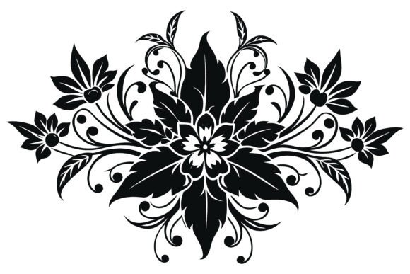 Download Silhouette Floral Design Elements Vector - Silhouette floral design Collection