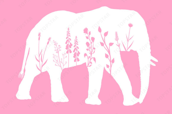 Download Elephant Silhouette Floral Design Animal - Silhouette floral design Collection