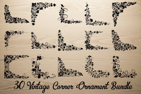 Download 30 Vintage Corner Ornament Bundle - Vintage corner ornament Collection