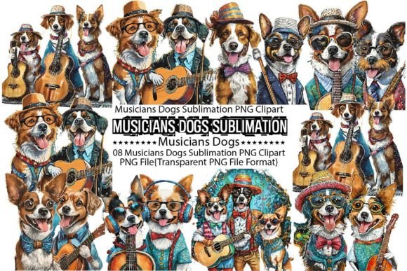 Download Funny Musicians Dogs Sublimation - Sublimation Collection