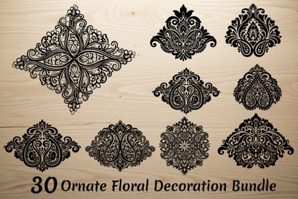 Download 30 Ornate Floral Decoration Bundle - Decoration Collection