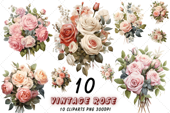 Download Vintage Rose Bouquet Sublimation Clipart - Sublimation Collection