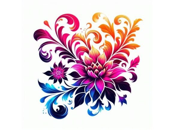 Download A Vibrant Silhouette Floral Design with - Silhouette floral design Collection