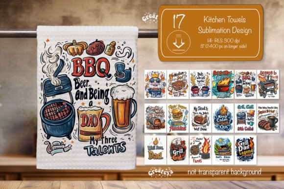 Download BBQ Kitchen Towel Bundle Sublimation Png - Premium Bundle
