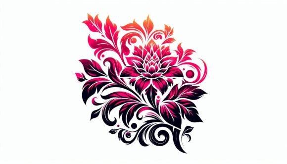 Download A Vibrant Silhouette Floral Design with - Silhouette floral design Collection