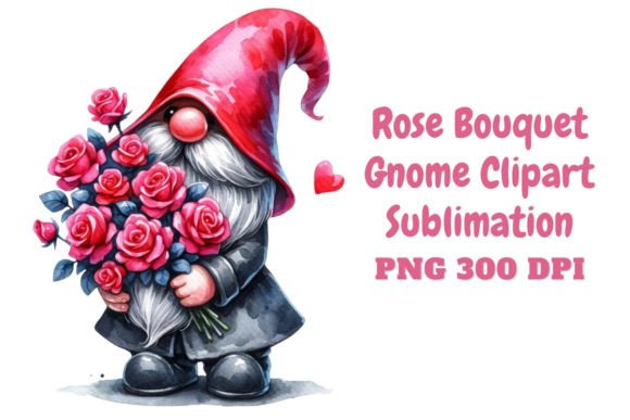 Download Rose Bouquet Gnome Clipart Sublimation - Sublimation Collection