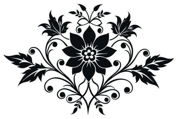 Download Silhouette Floral Design Elements Vector - Silhouette floral design Collection