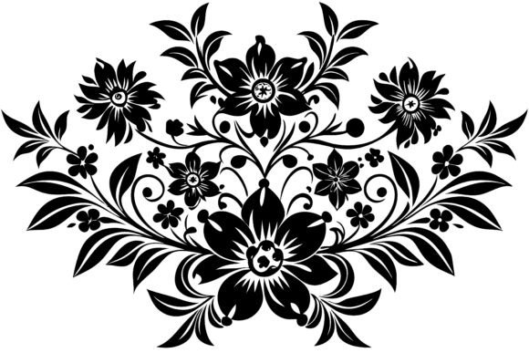 Download Silhouette Floral Design Elements Vector - Silhouette floral design Collection